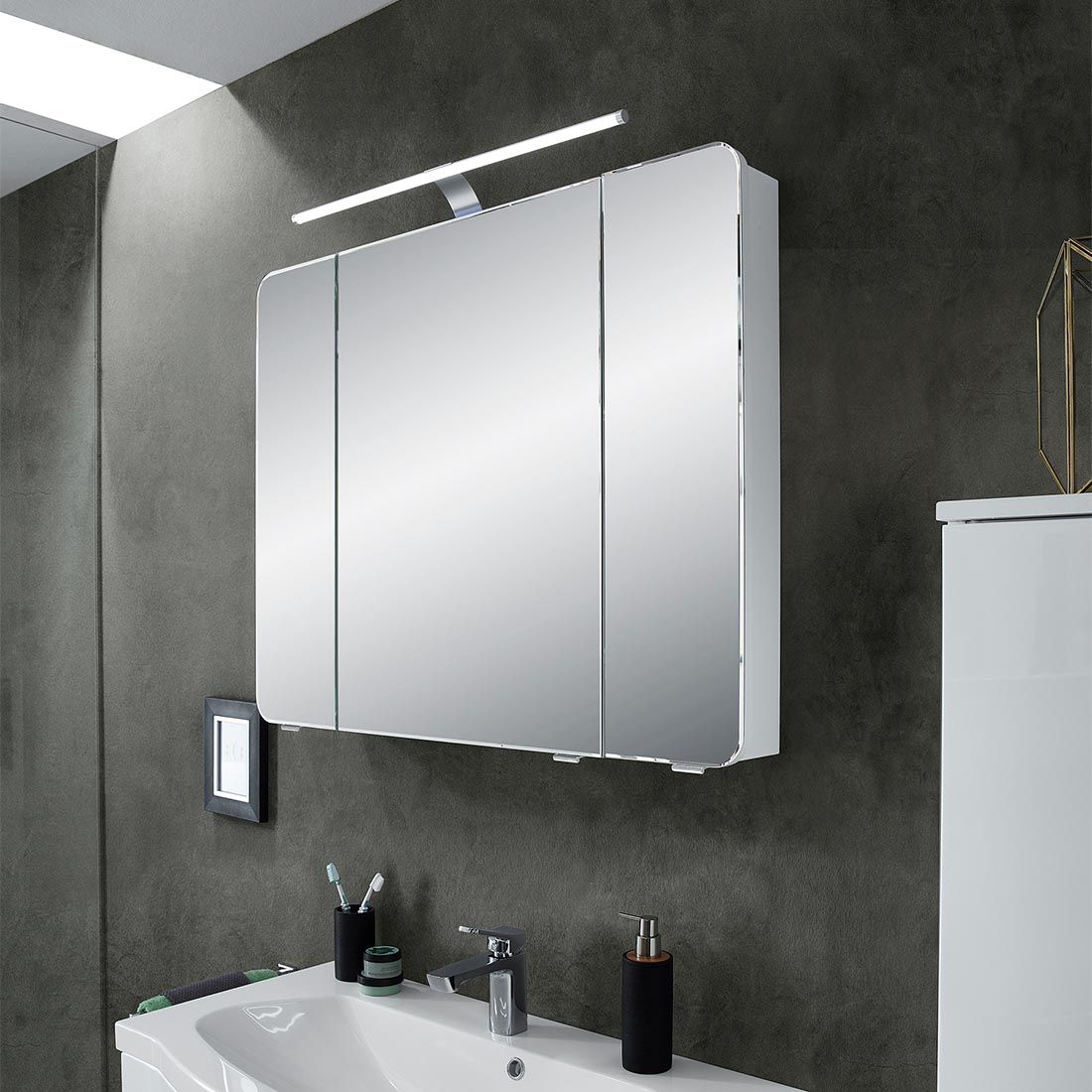 Pelipal Fokus 4005 Spiegelschrank mit LED-Beleuchtung 90x17x72cm