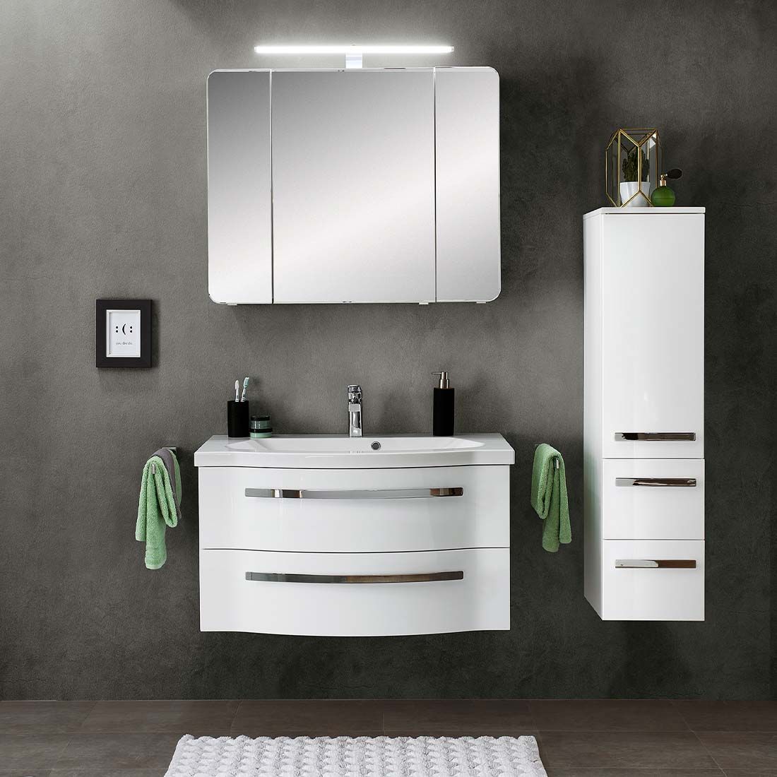 Pelipal Fokus 4005 Spiegelschrank mit LED-Beleuchtung 90x17x72cm