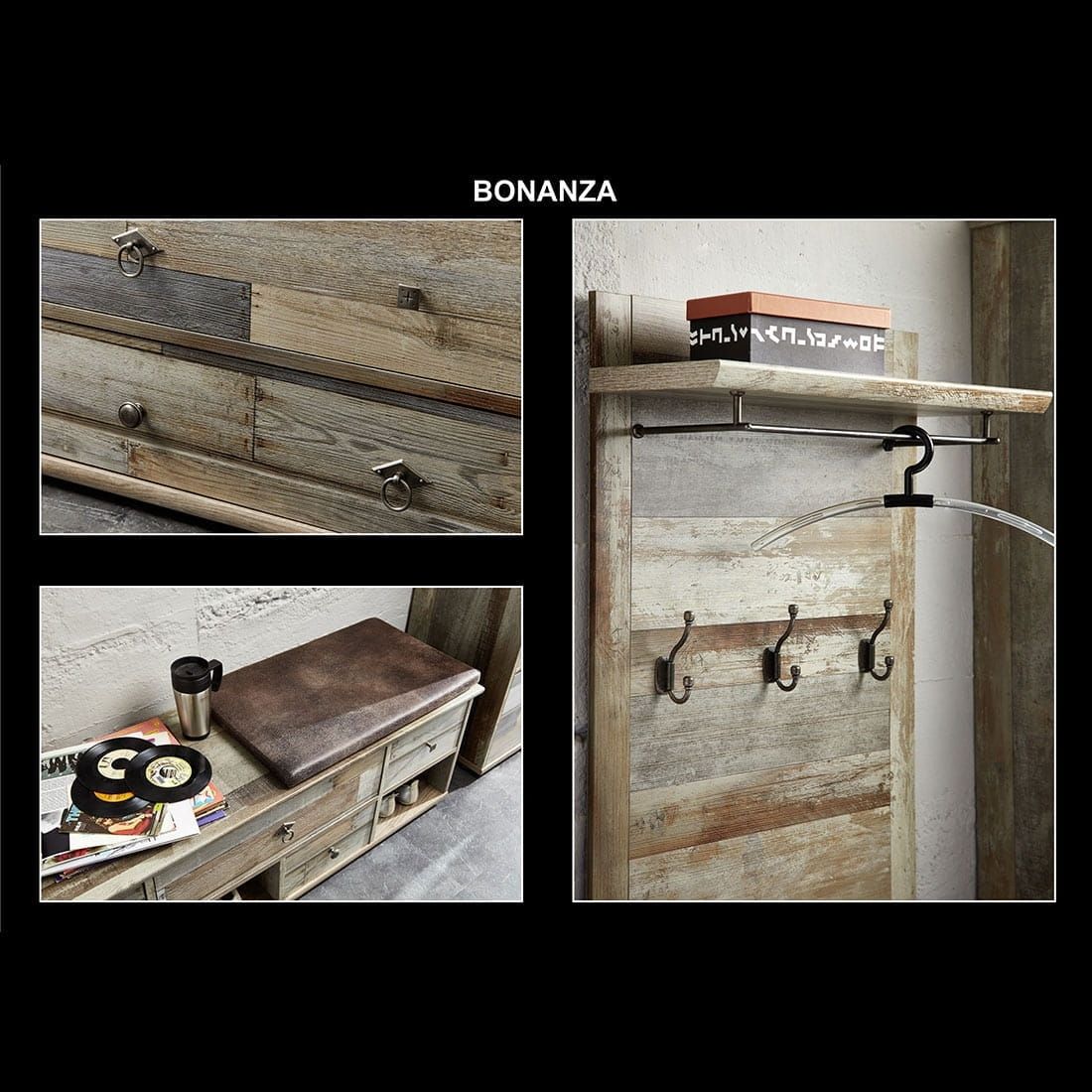 Innostyle Bonanza Garderobenpaneel 130x28x38cm