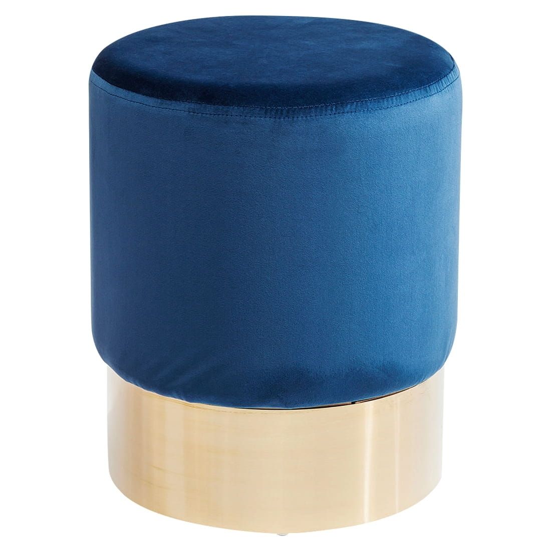 KARE Hocker Cherry Blau  Ø35x42cm Messing/Blau
