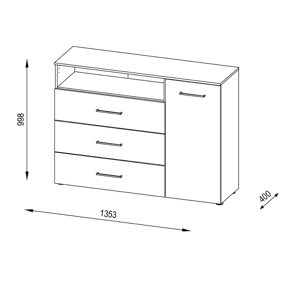 Maja Möbel Trend Sideboard 135,3x40x99,8cm
