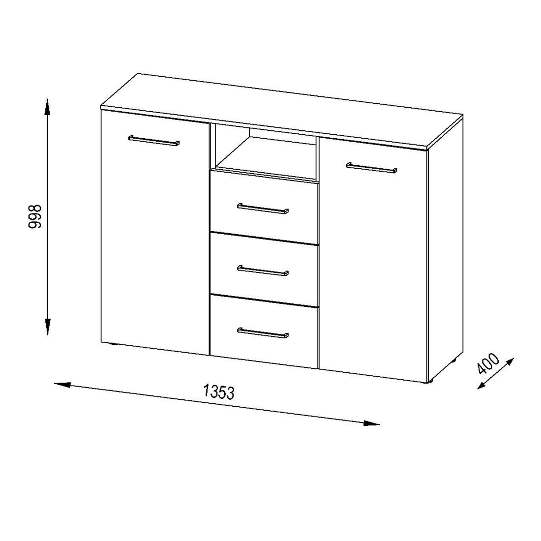Maja Möbel Trend Sideboard 135,3x40x99,8cm