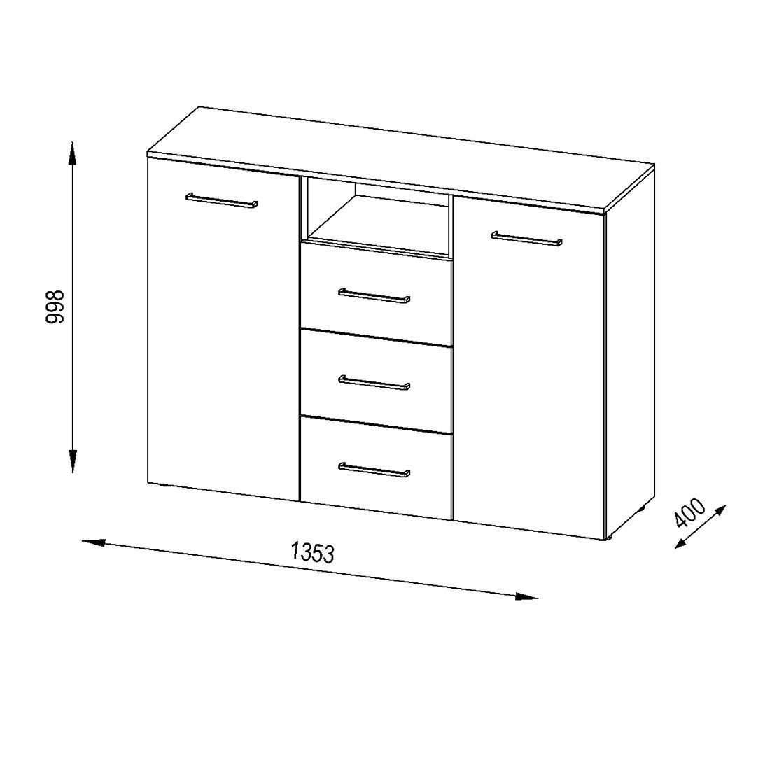 Maja Möbel Trend Sideboard 135,3x40x99,8cm