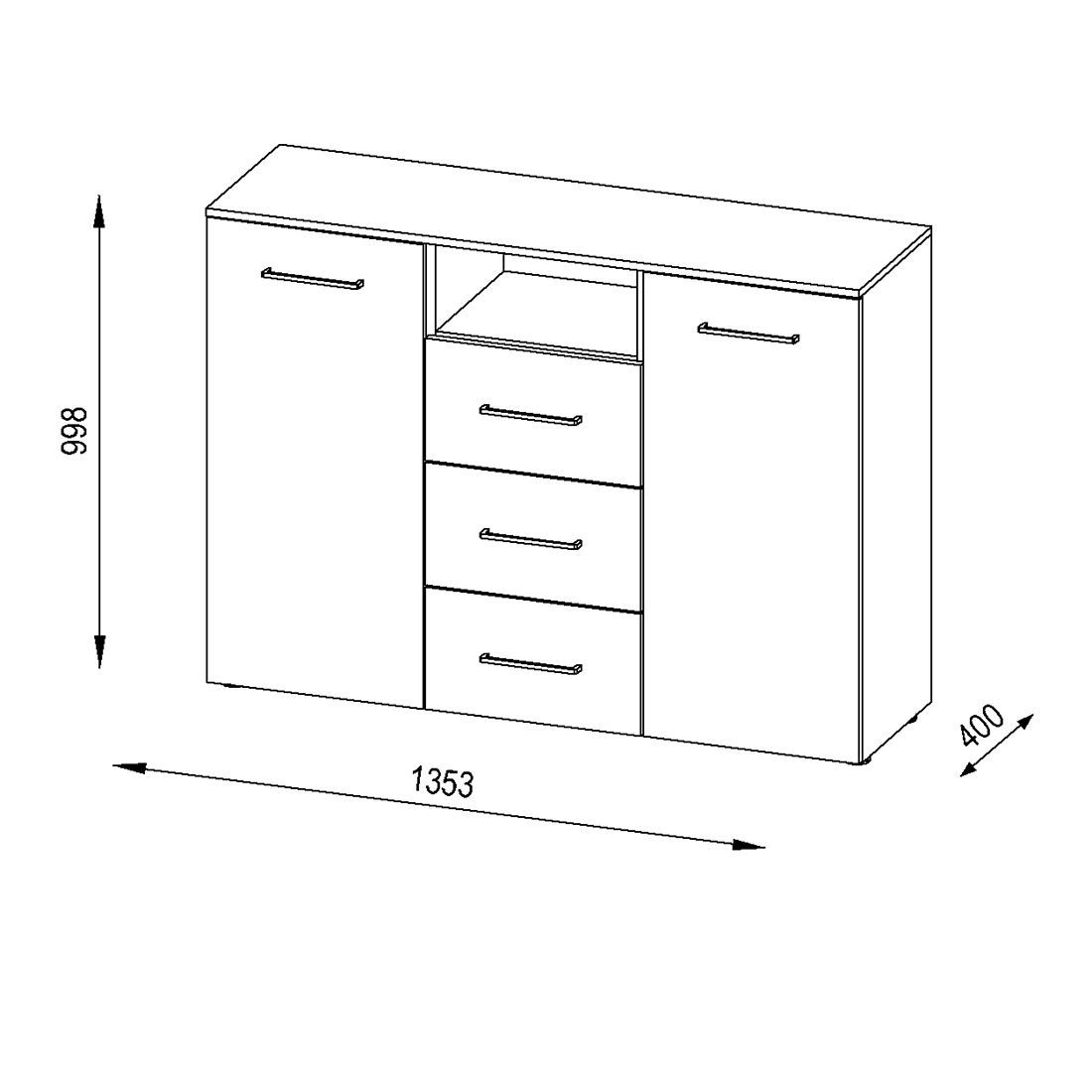 Maja Möbel Trend Sideboard 135,3x40x99,8cm