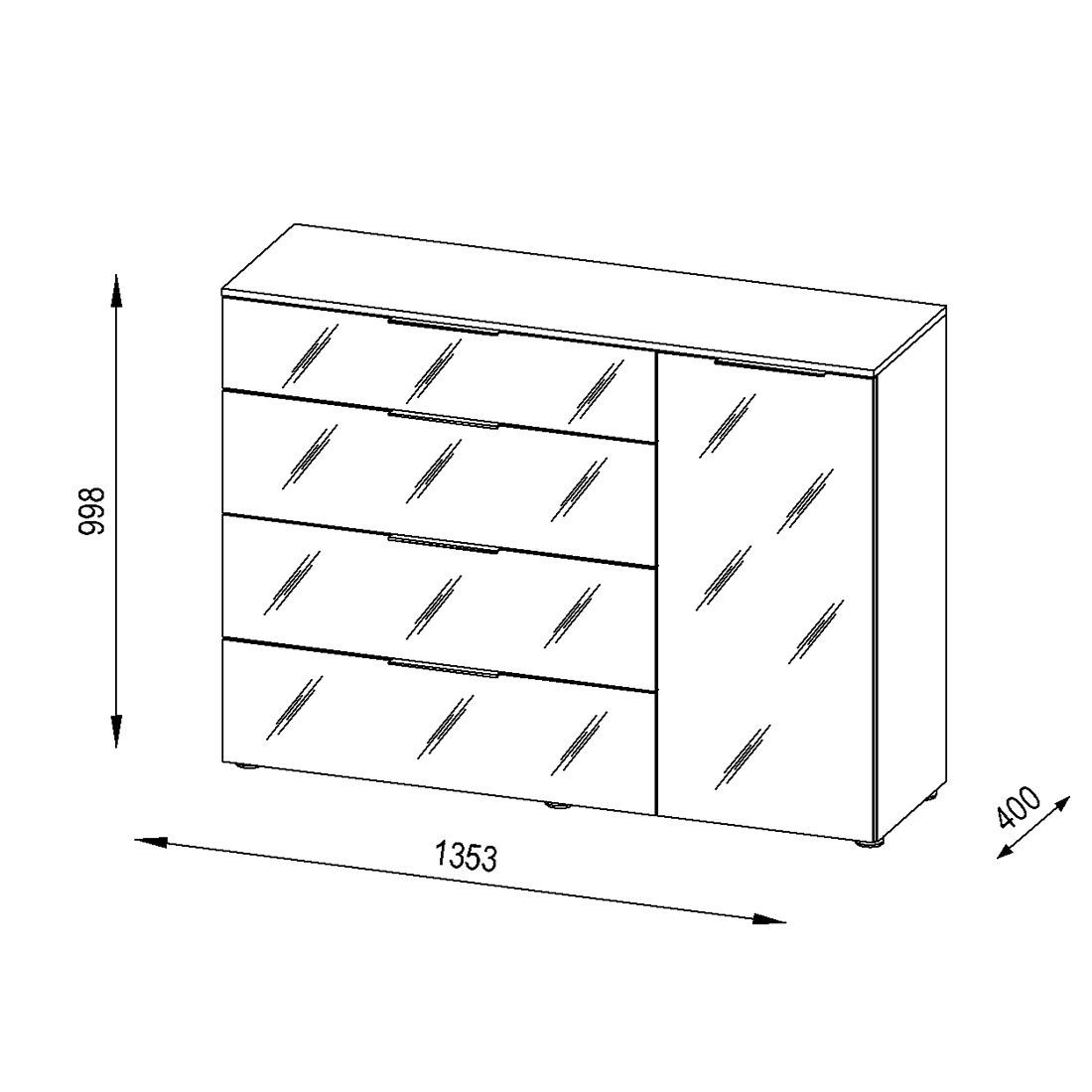 Maja Möbel Trend Sideboard 135,3x40x99,8cm