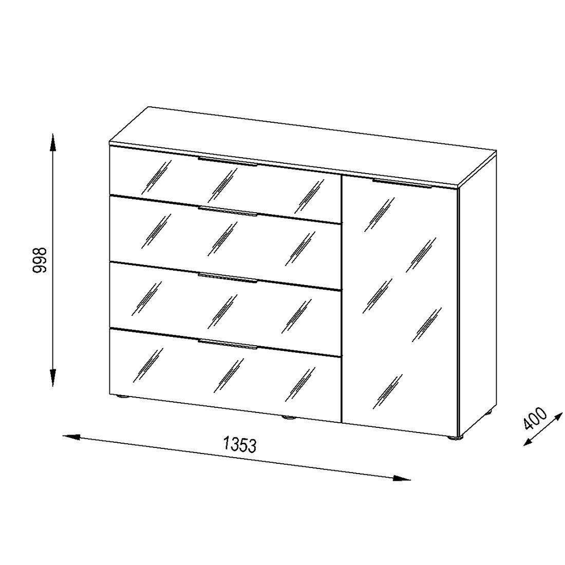 Maja Möbel Trend Sideboard 135,3x40x99,8cm