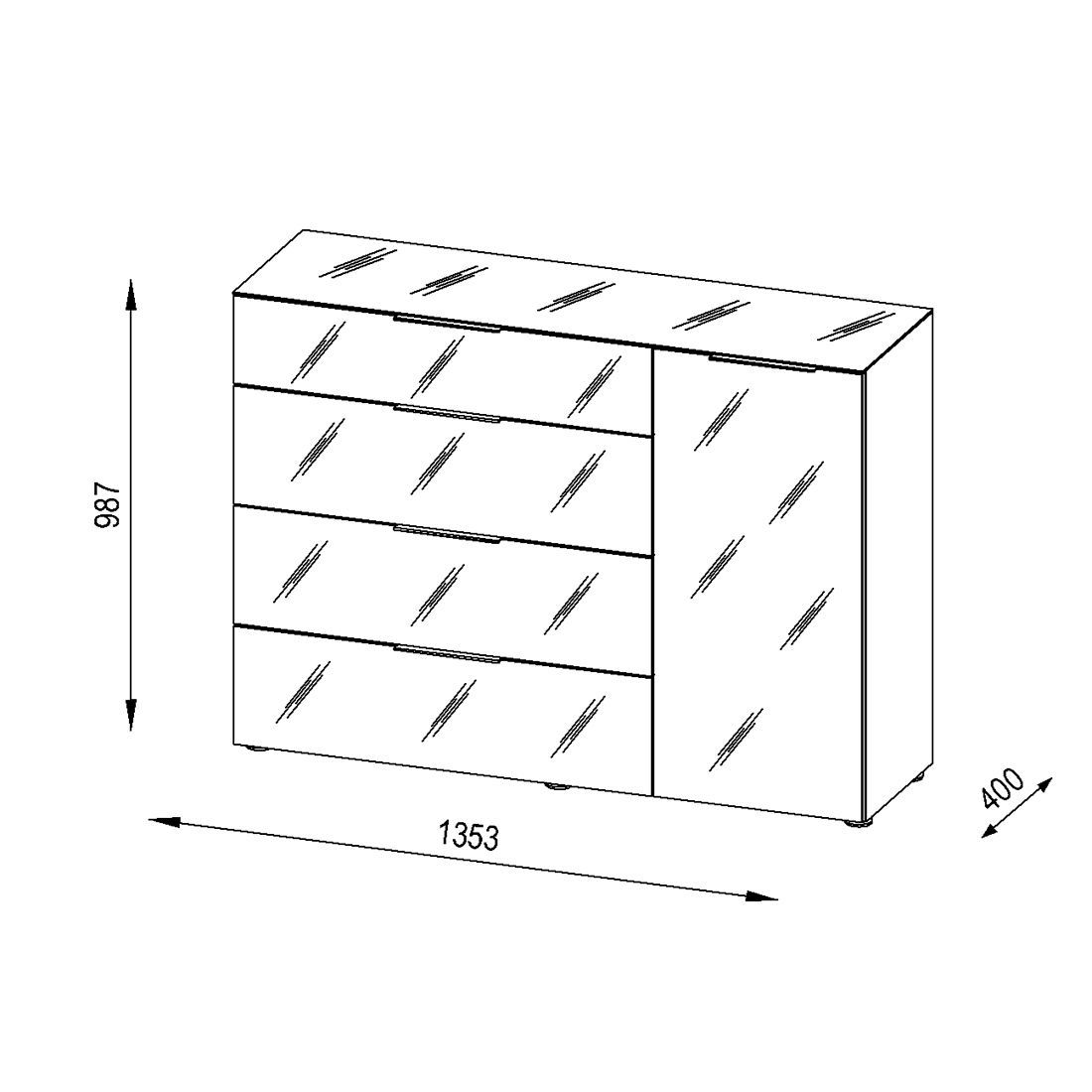 Maja Möbel Trend Sideboard 135,3x40x98,7cm