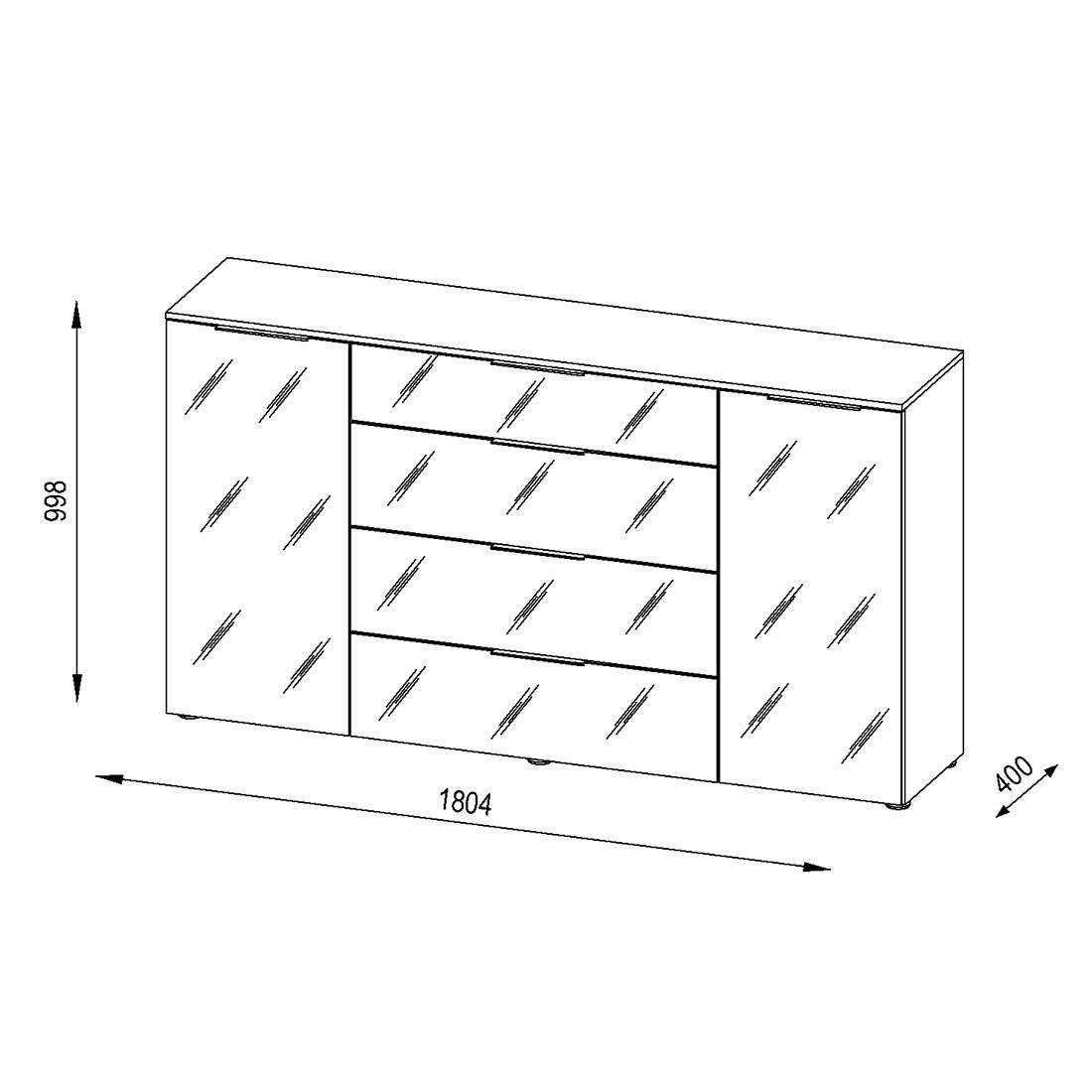 Maja Möbel Trend Sideboard 180,4x40x99,8cm