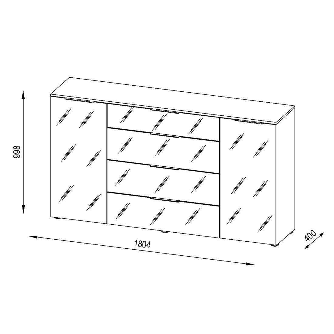 Maja Möbel Trend Sideboard 180,4x40x99,8cm