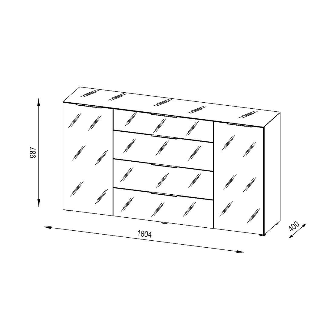 Maja Möbel Trend Sideboard 180,4x40x98,7cm