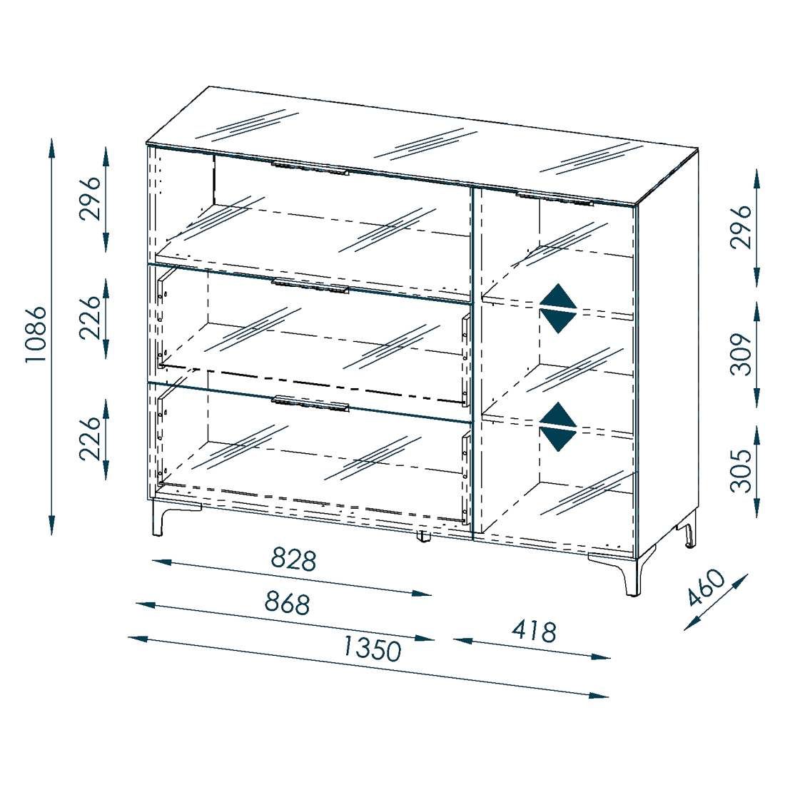Maja Möbel Shino Sideboard 135x46x109,1cm
