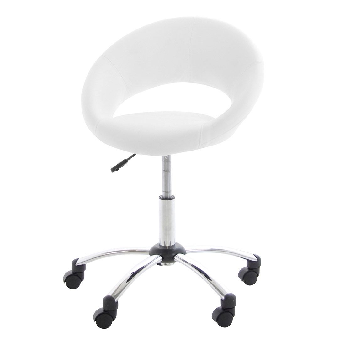 AC Design Plump Bürostuhl 60x53x89cm Lederlook Weiß/Chrom