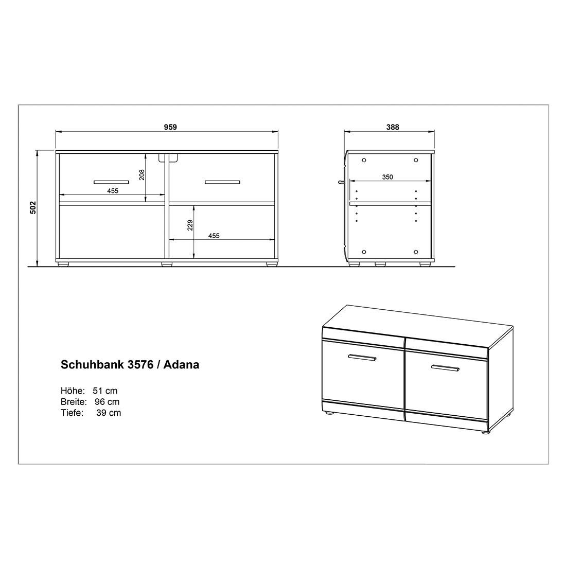 Germania Adana Garderobenbank 96x39x51cm