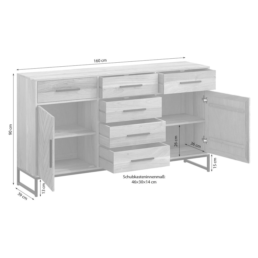 HOMELIV. Module Sideboard 160x39x90cm