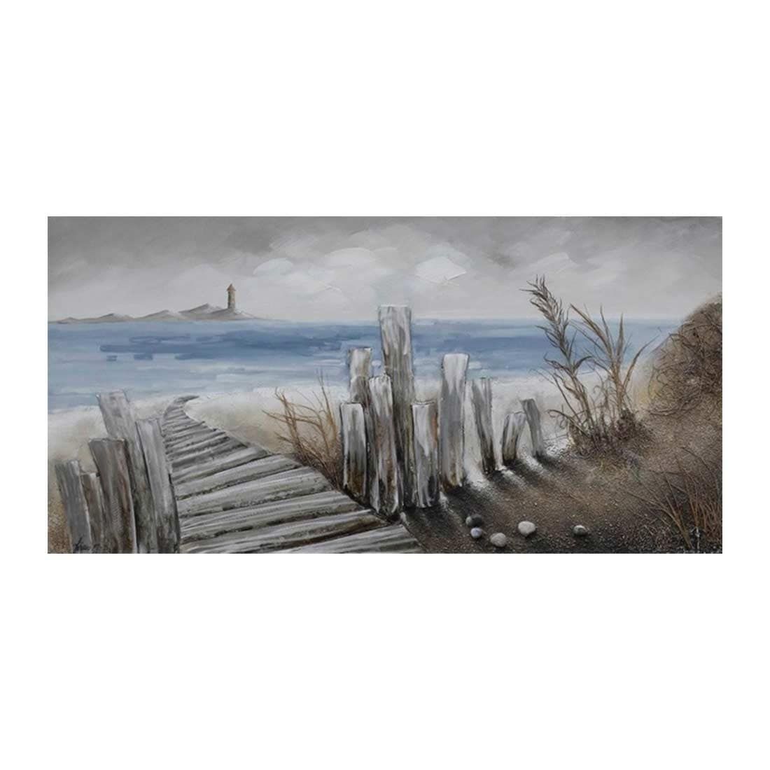 La Casa Ölbild Steg am Strand 140x70cm