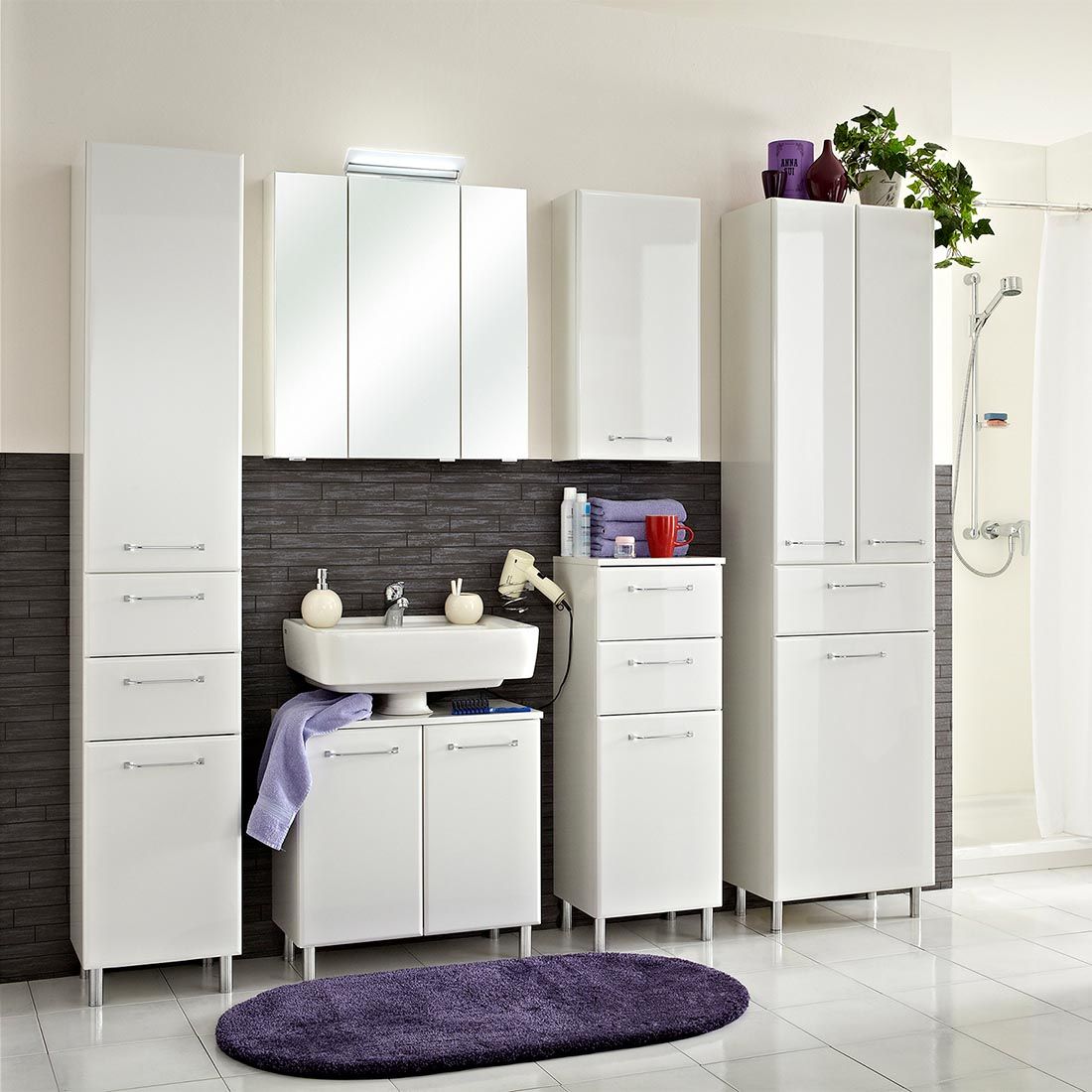 Pelipal Filo Spiegelschrank Oria I mit LED-Beleuchtung 65x16x70cm
