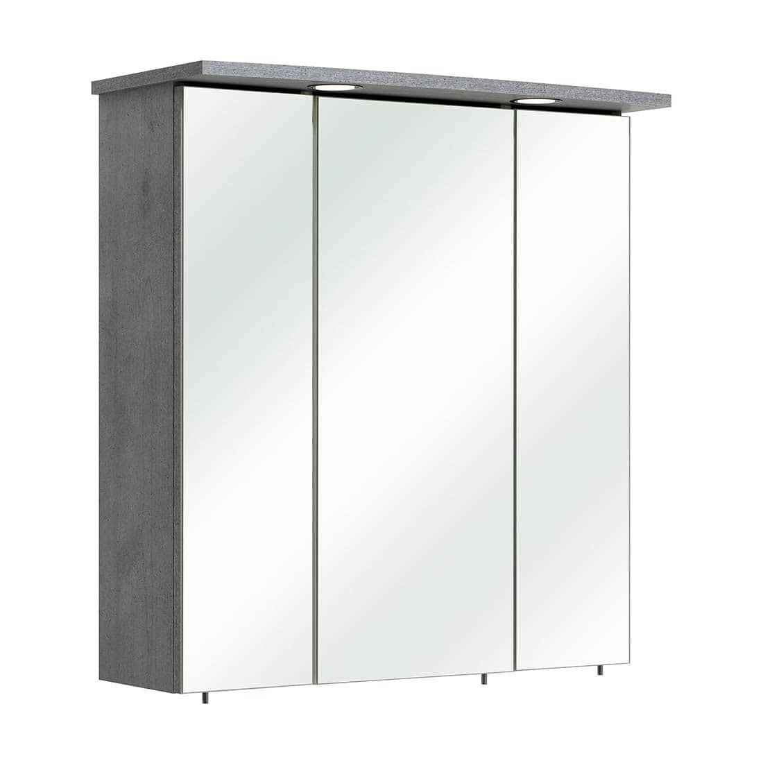 Pelipal Hanau Spiegelschrank Beton 65x20x72cm Optik LED-Beleuchtung mit