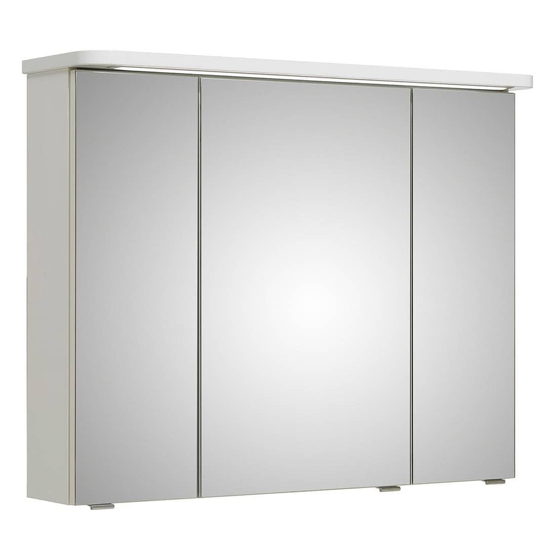 mit Lack Pelipal Polarweiß Spiegelschrank Hochglanz LED-Beleuchtung 90x17x72,2cm 4005 Fokus