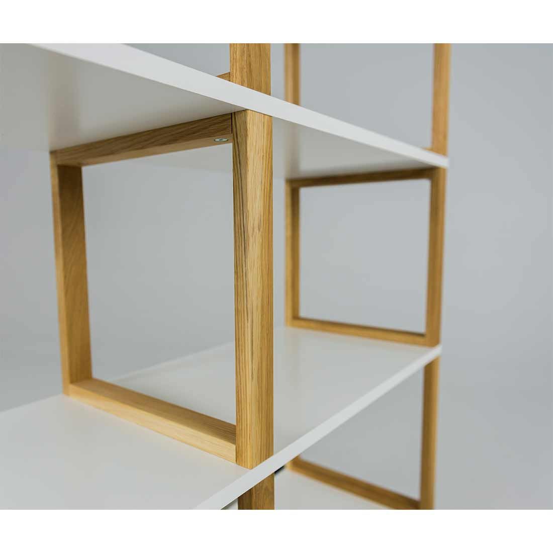 Tenzo Art Regal Raumteiler 120x36x156cm Weiß/Eiche | Regale