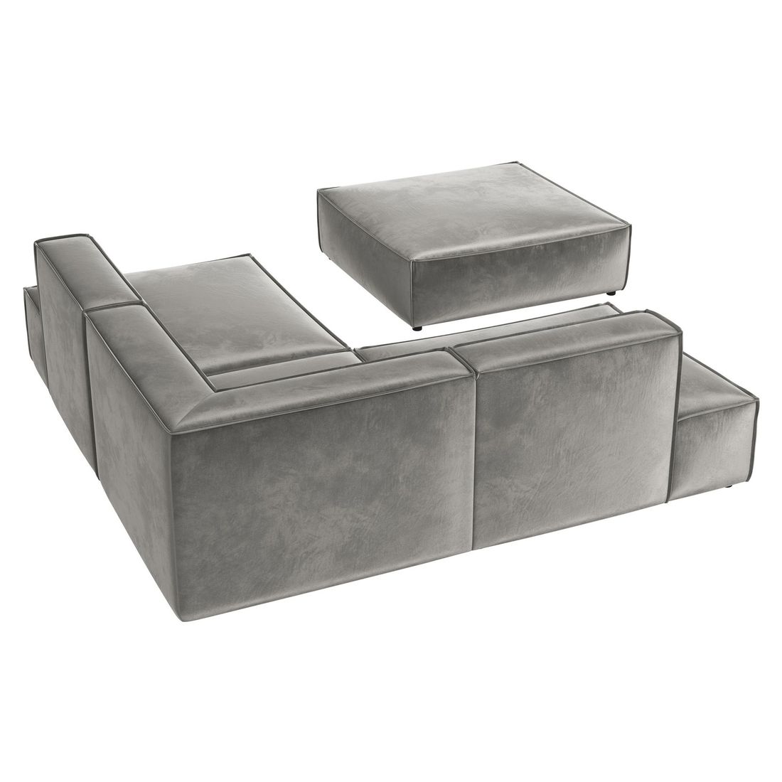 HOMELIV. Lennox Ecksofa mit Hocker Samt