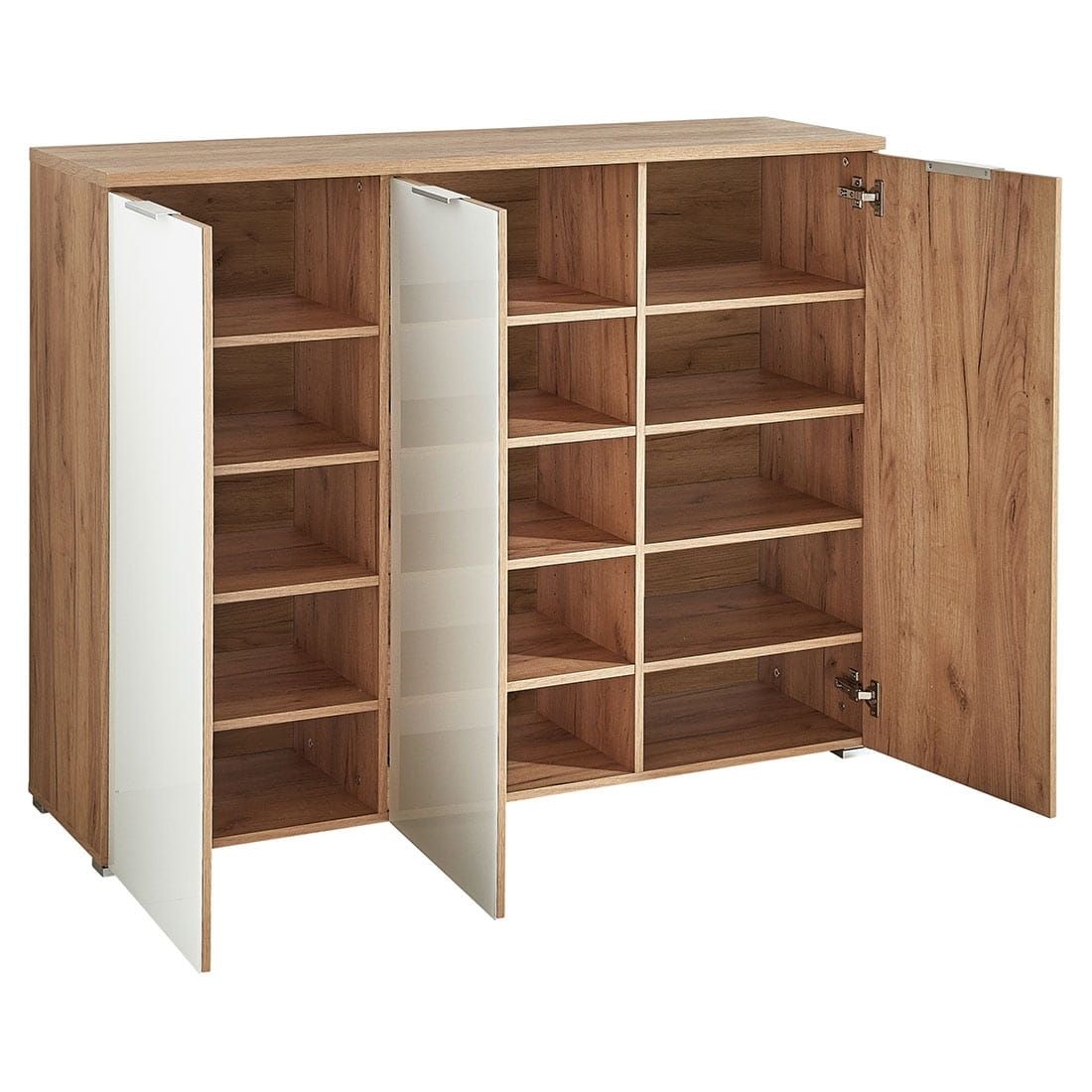 Germania Telde Schuhschrank 134x40x105cm Navarra Eiche/Weiß