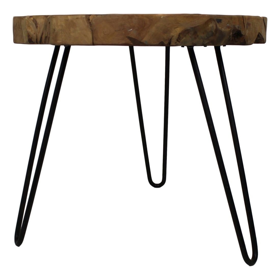 HSM Collection Beistelltisch Teak Metall Ø55x50cm