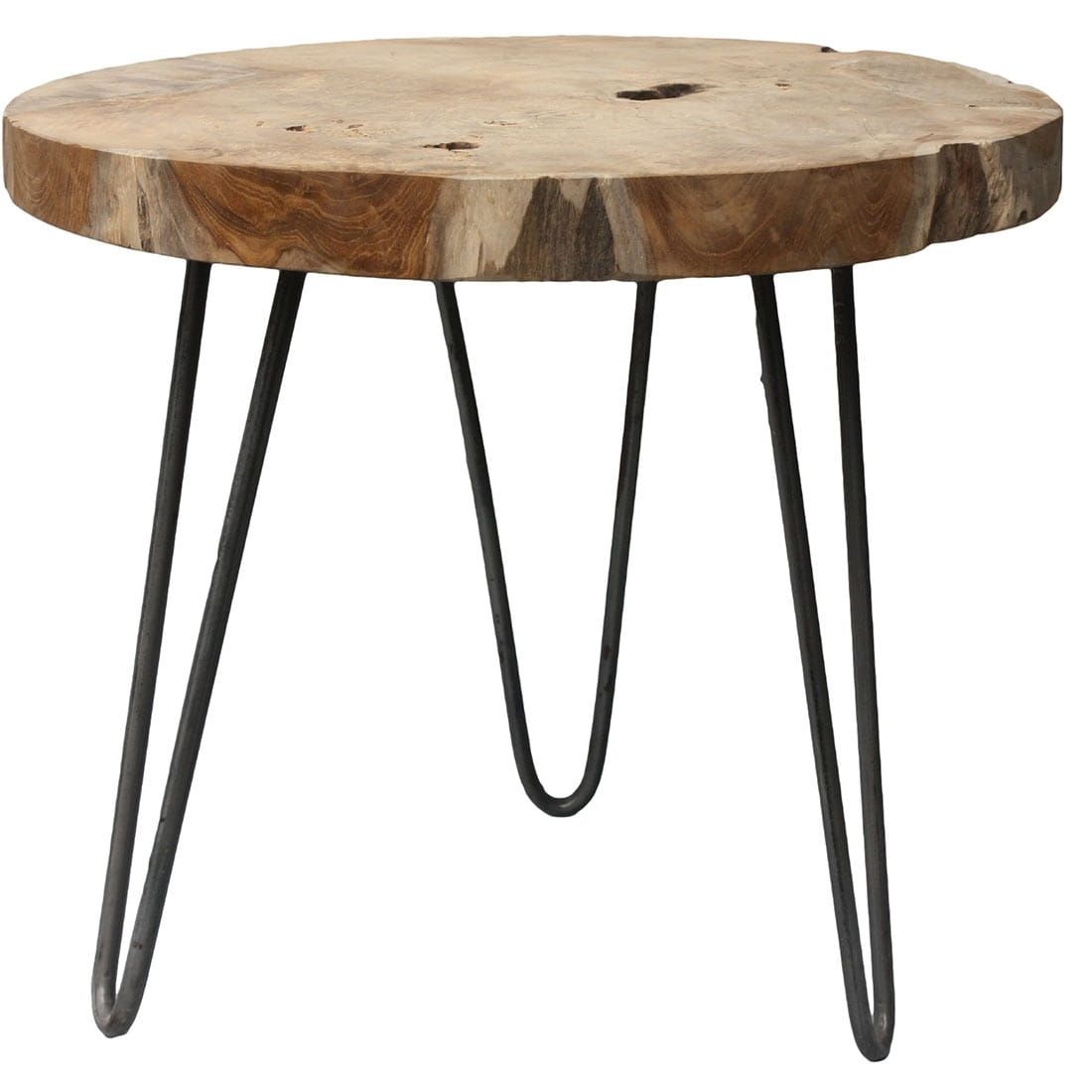HSM Collection Beistelltisch Teak Metall Ø55x50cm