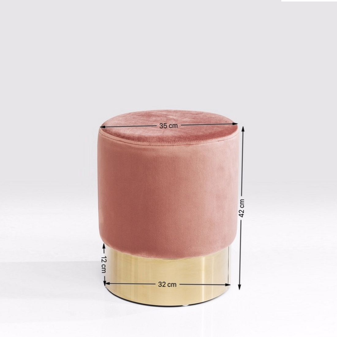 KARE Cherry Rose Brass Hocker Ø35cm