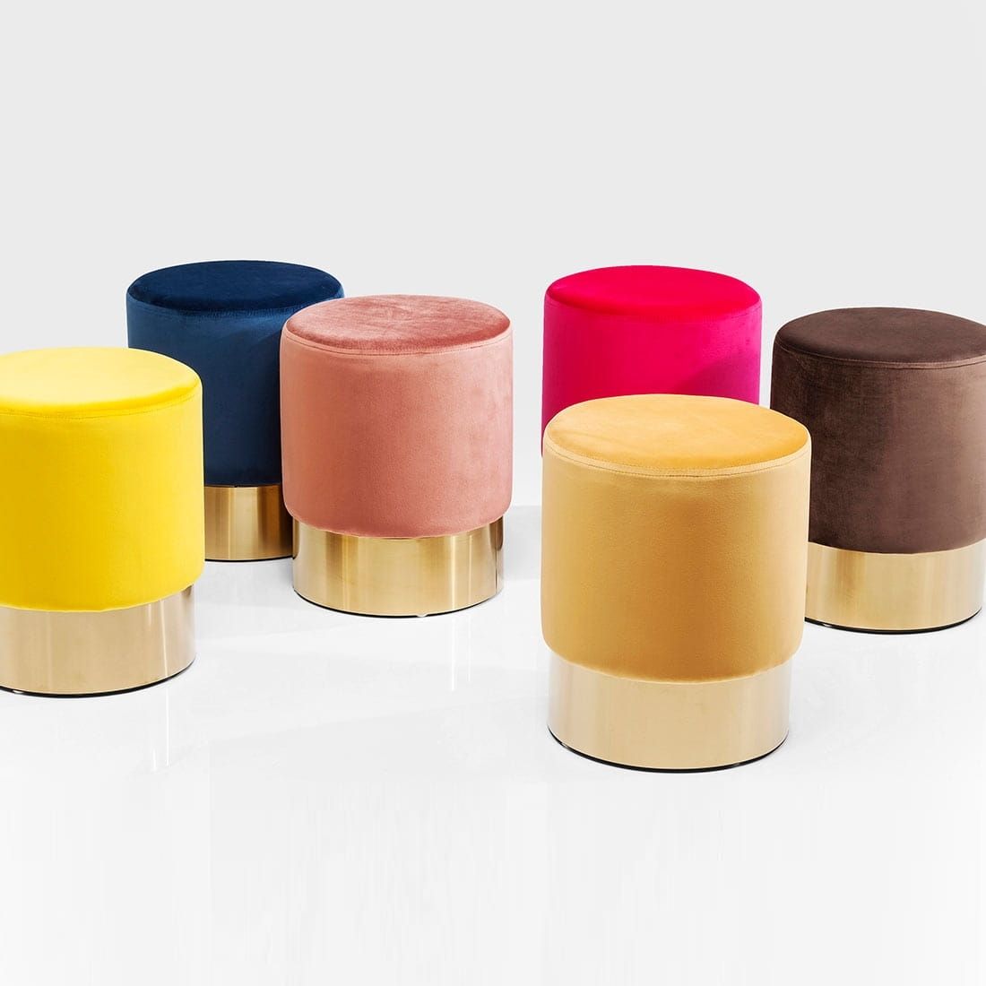 KARE Cherry Rose Brass Hocker Ø35cm