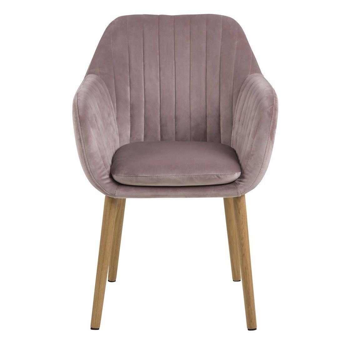AC Design Emilia Armlehnstuhl 57x61x83cm Dusty Rose/Eiche