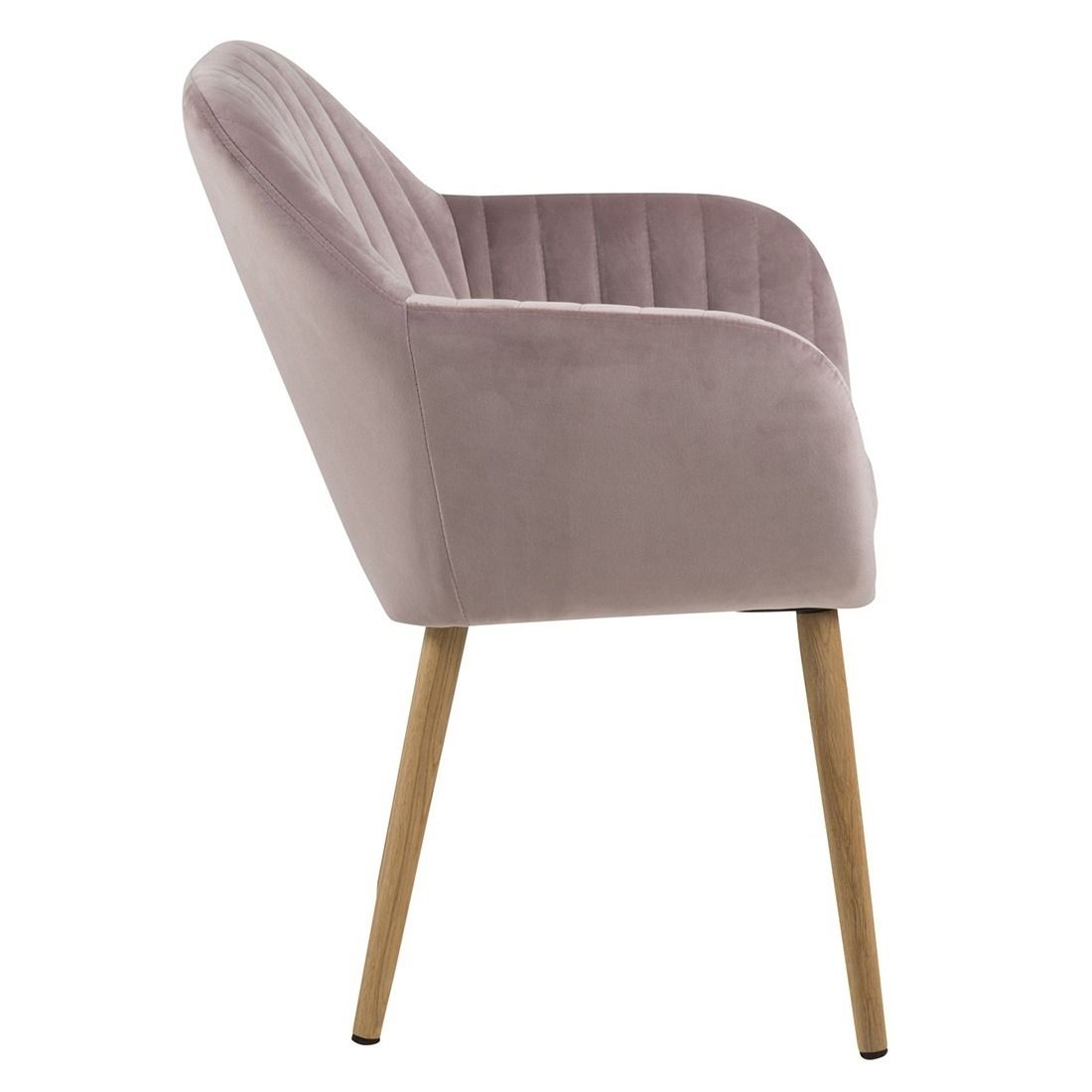 AC Design Emilia Armlehnstuhl 57x61x83cm Dusty Rose/Eiche