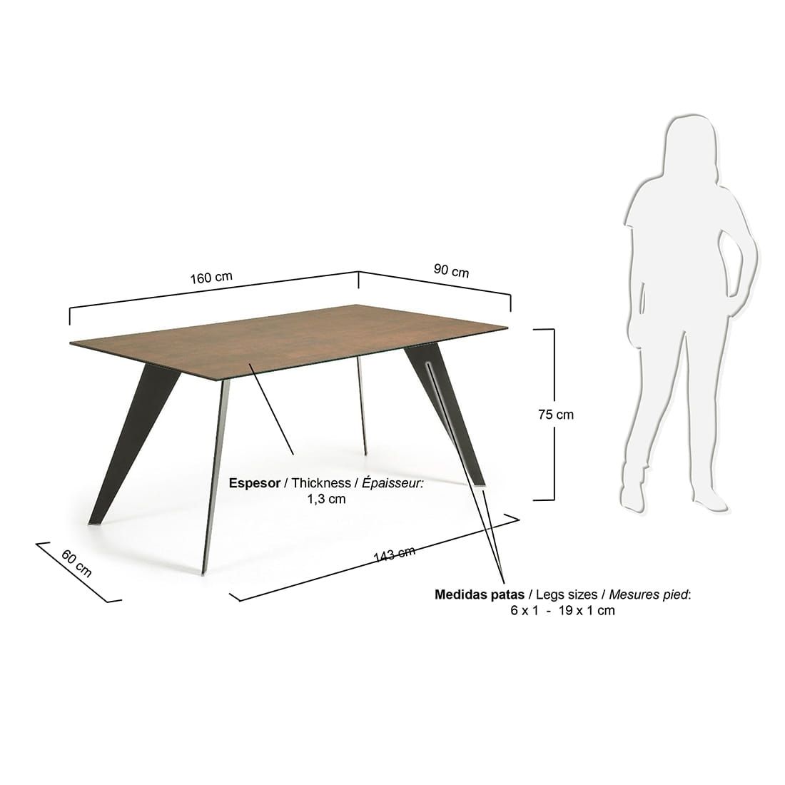 La Forma Koda Esstisch 160x90cm