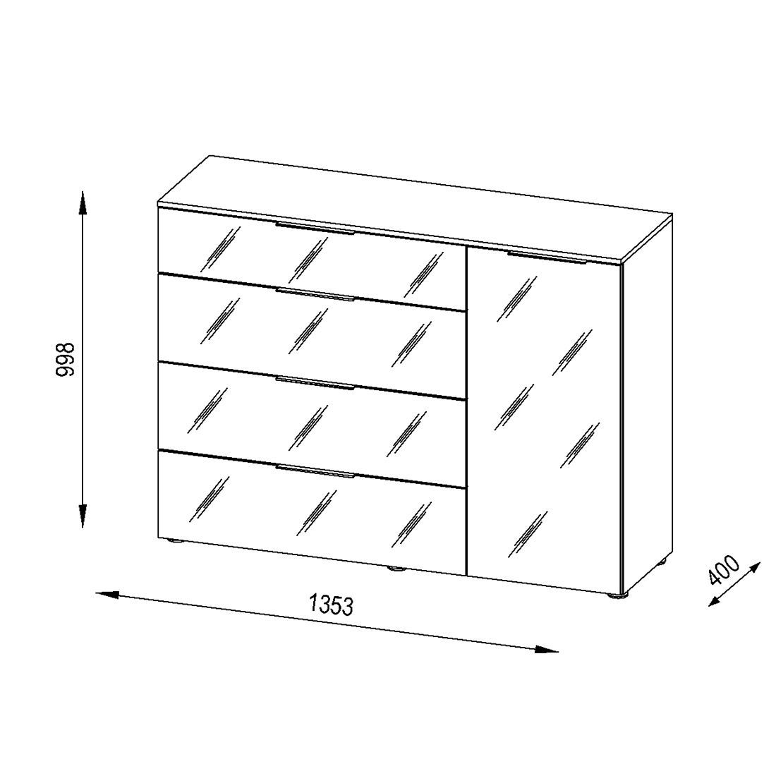 Maja Möbel Trend Sideboard 135,3x40x99,8cm