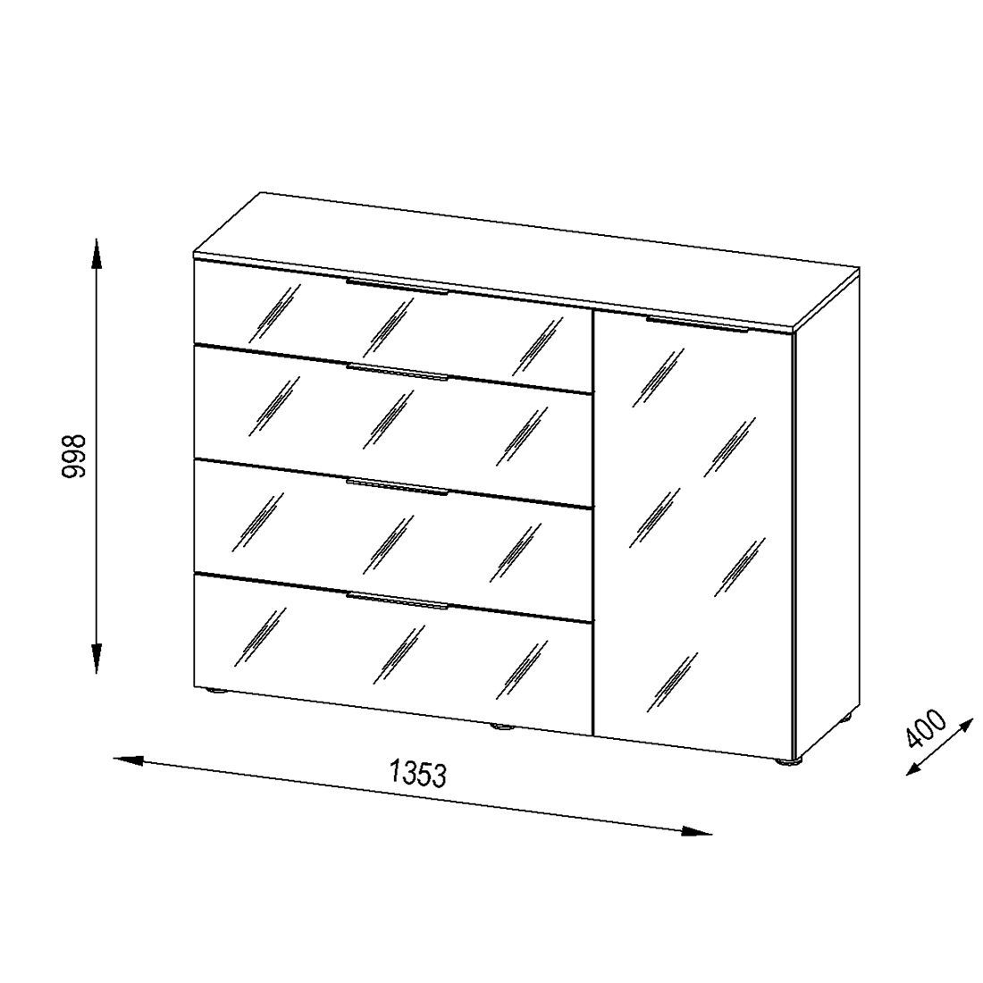 Maja Möbel Trend Sideboard 135,3x40x99,8cm