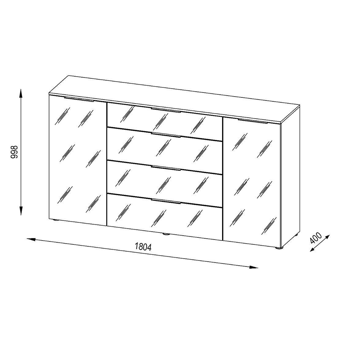 Maja Möbel Trend Sideboard 180,4x40x99,8cm