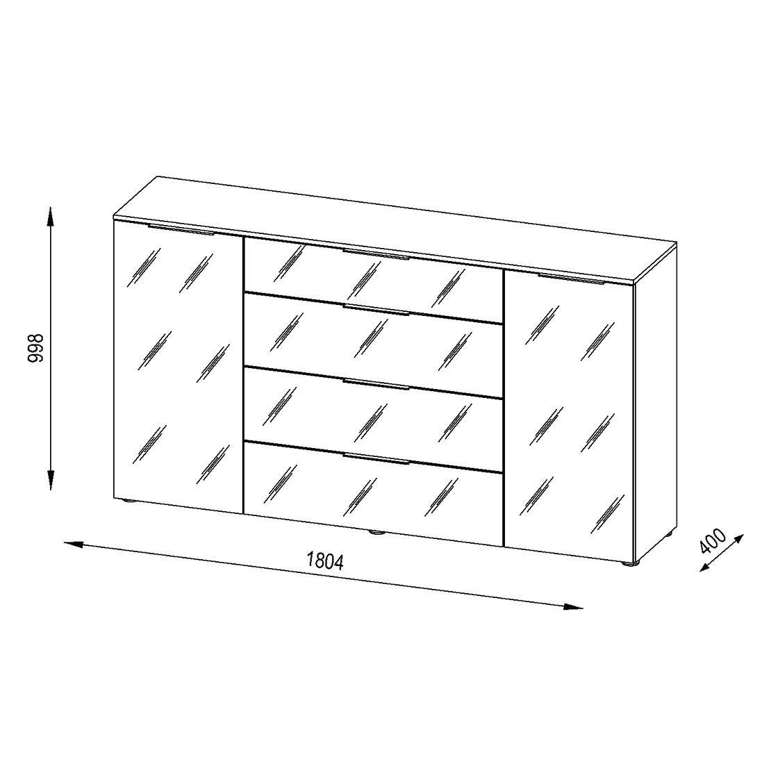 Maja Möbel Trend Sideboard 180,4x40x99,8cm