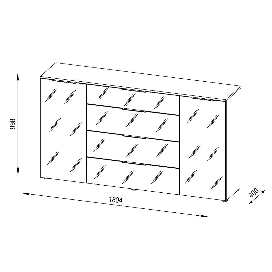 Maja Möbel Trend Sideboard 180,4x40x99,8cm