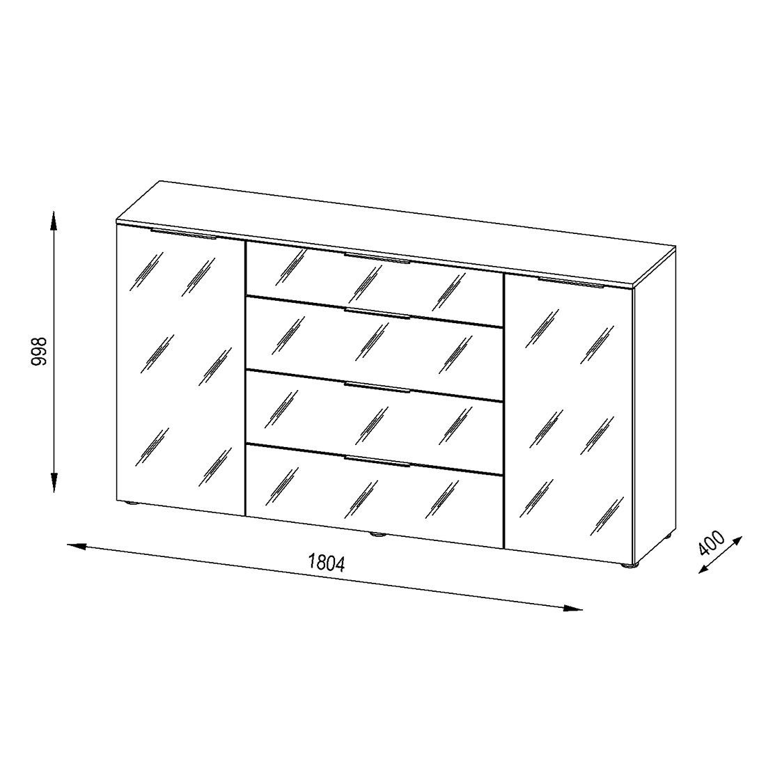 Maja Möbel Trend Sideboard 180,4x40x99,8cm