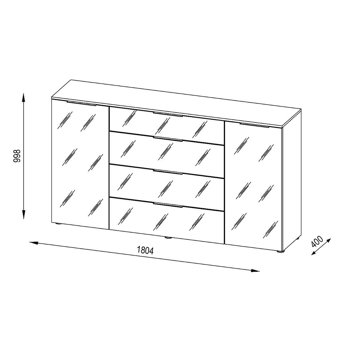 Maja Möbel Trend Sideboard 180,4x40x99,8cm