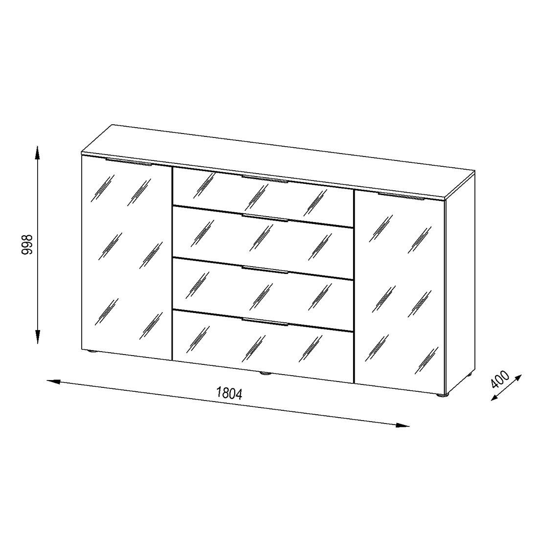 Maja Möbel Trend Sideboard 180,4x40x99,8cm
