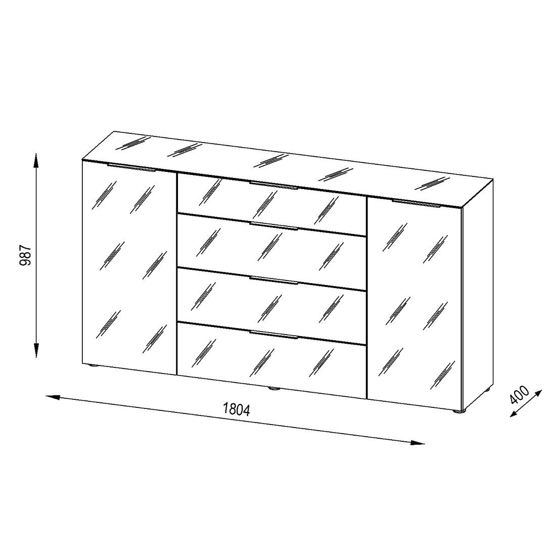 Maja Möbel Trend Sideboard 180,4x40x98,7cm
