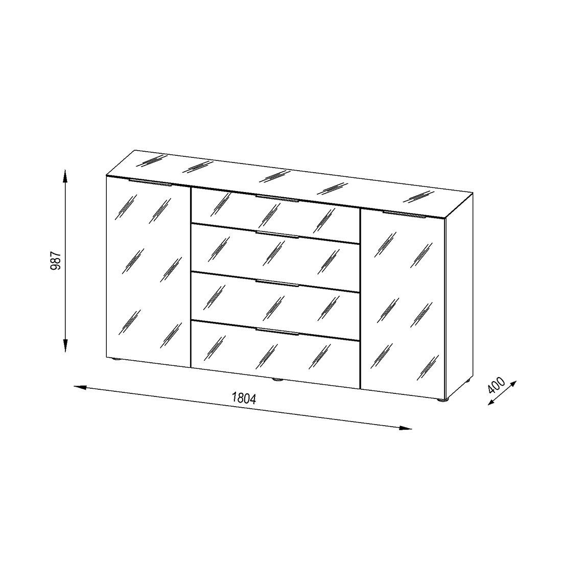 Maja Möbel Trend Sideboard 180,4x40x98,7cm