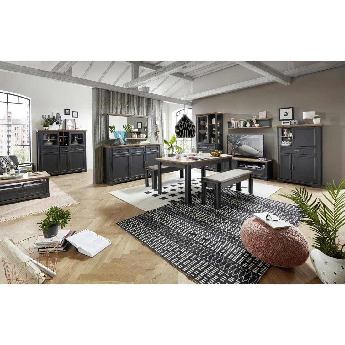 Innostyle Jasmin Highboard mit Beleuchtung 143x42x150cm