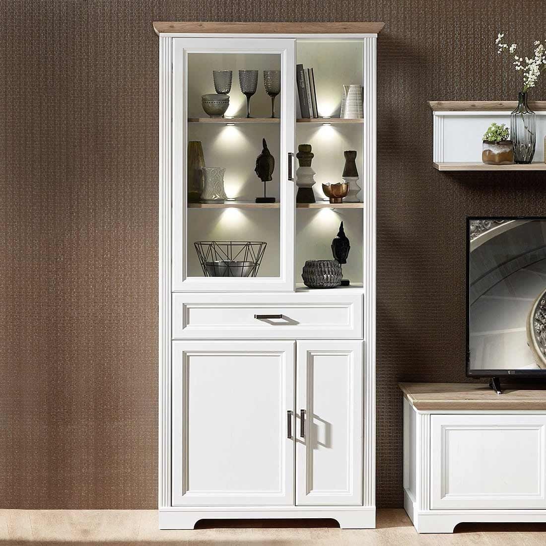 Innostyle Jasmin Vitrine mit Beleuchtung 93x42x204cm