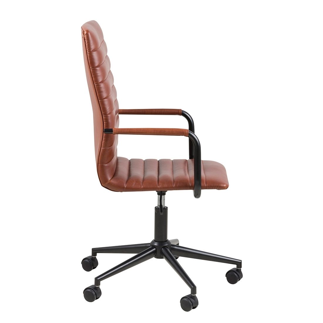 AC Design Winslow Bürostuhl 45x58x103cm Lederlook Vintage Cognac/Schwarz