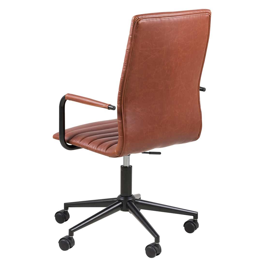 AC Design Winslow Bürostuhl 45x58x103cm Lederlook Vintage Cognac/Schwarz
