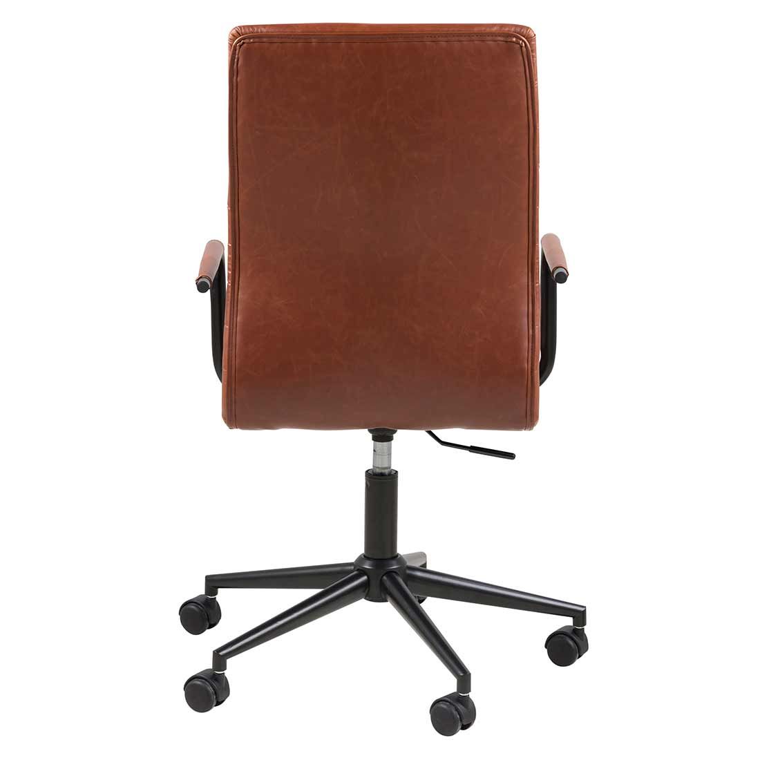 AC Design Winslow Bürostuhl 45x58x103cm Lederlook Vintage Cognac/Schwarz