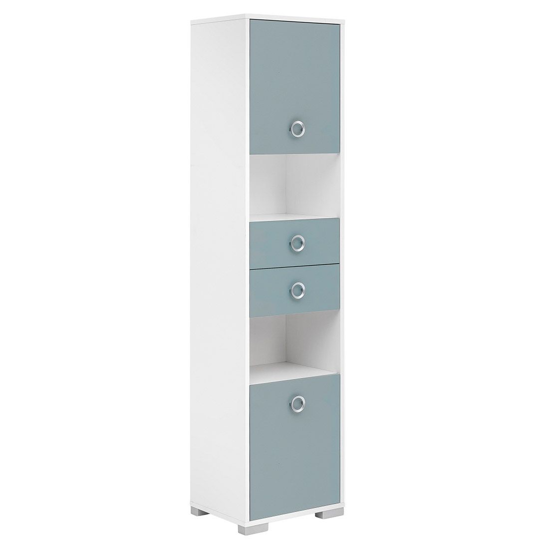 Schildmeyer Kimi Hochschrank 40,5x33x172,5cm Weiß/Taubenblau