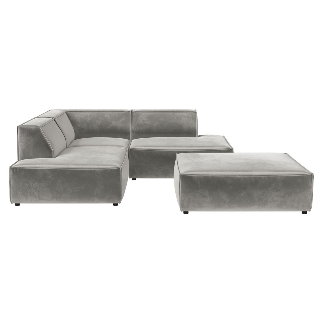 HOMELIV. Lennox Ecksofa mit Hocker Samt