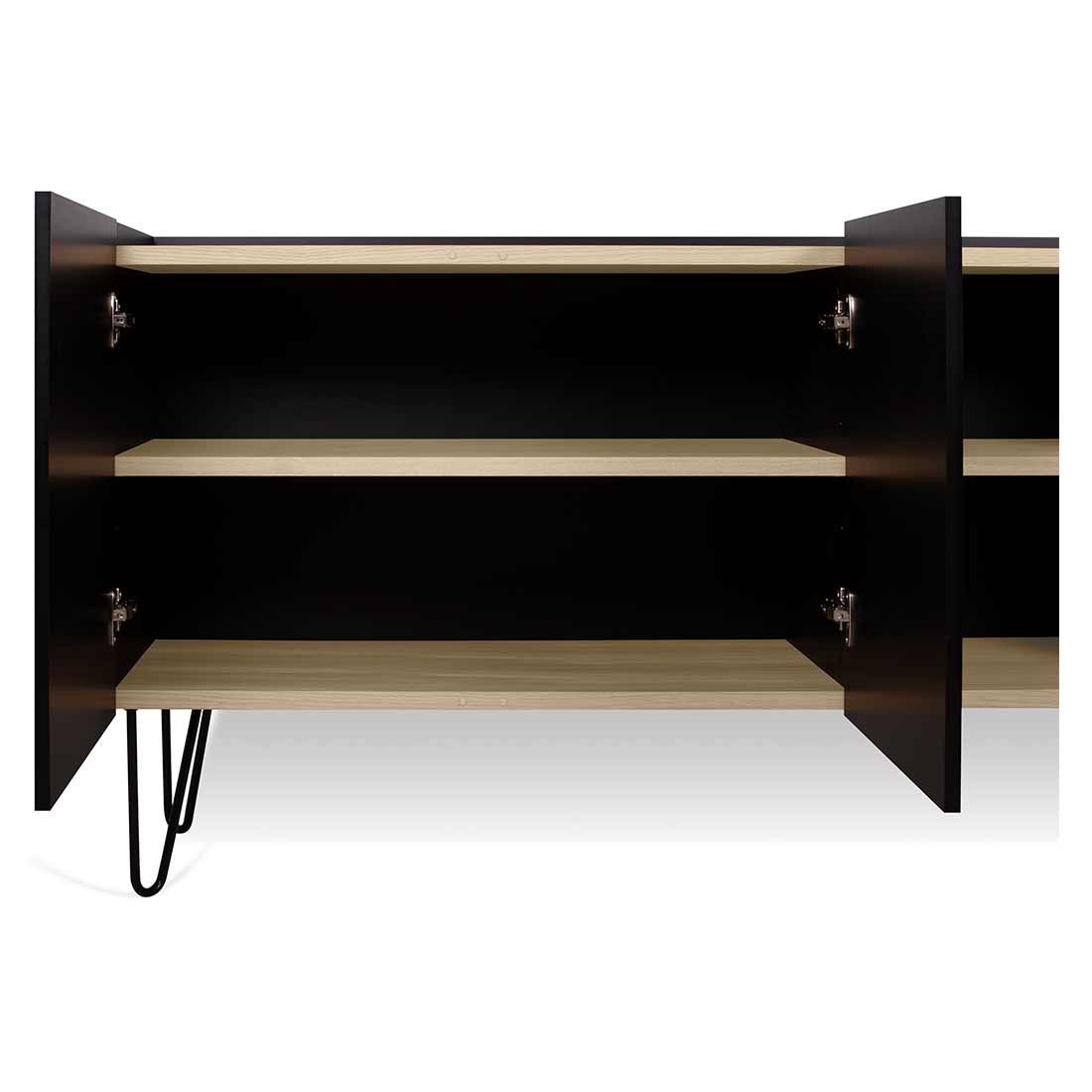 180x42x83cm Nina Sideboard TEMAHOME Eiche/Schwarz